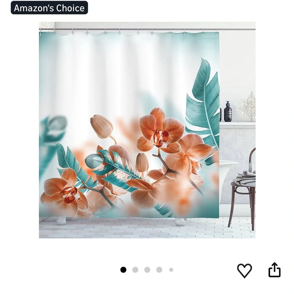 Premium Floral Polyester Shower Curtain - Multi-Color